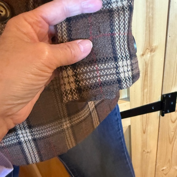 Vintage 80s Evan Picone Brown Plaid Double-Breasted Blazer M flaws 2 for $30 - Picture 7 of 16